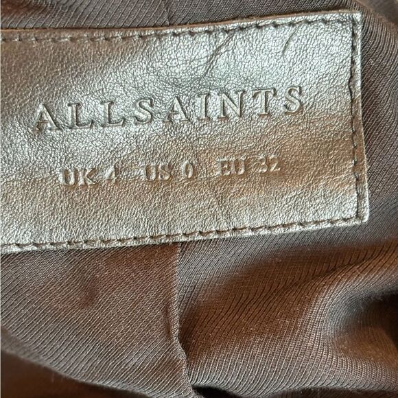 NWT All Saints Balfern Black Leather Biker Jacket with Silver Hardware - Picture 7 of 11